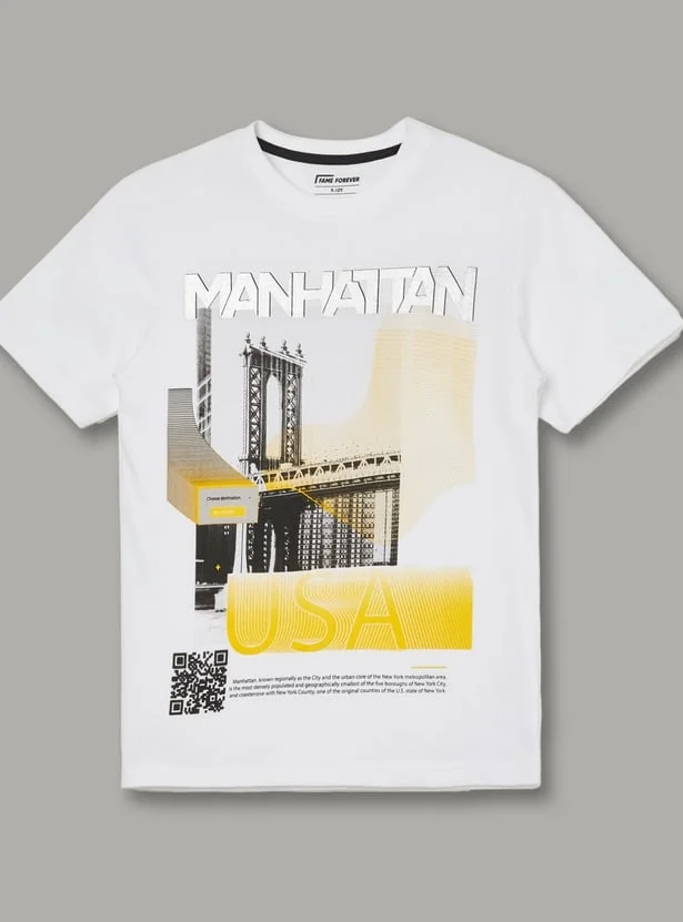 FAME FOREVER Boys Manhattan Graphic Print T-shirt